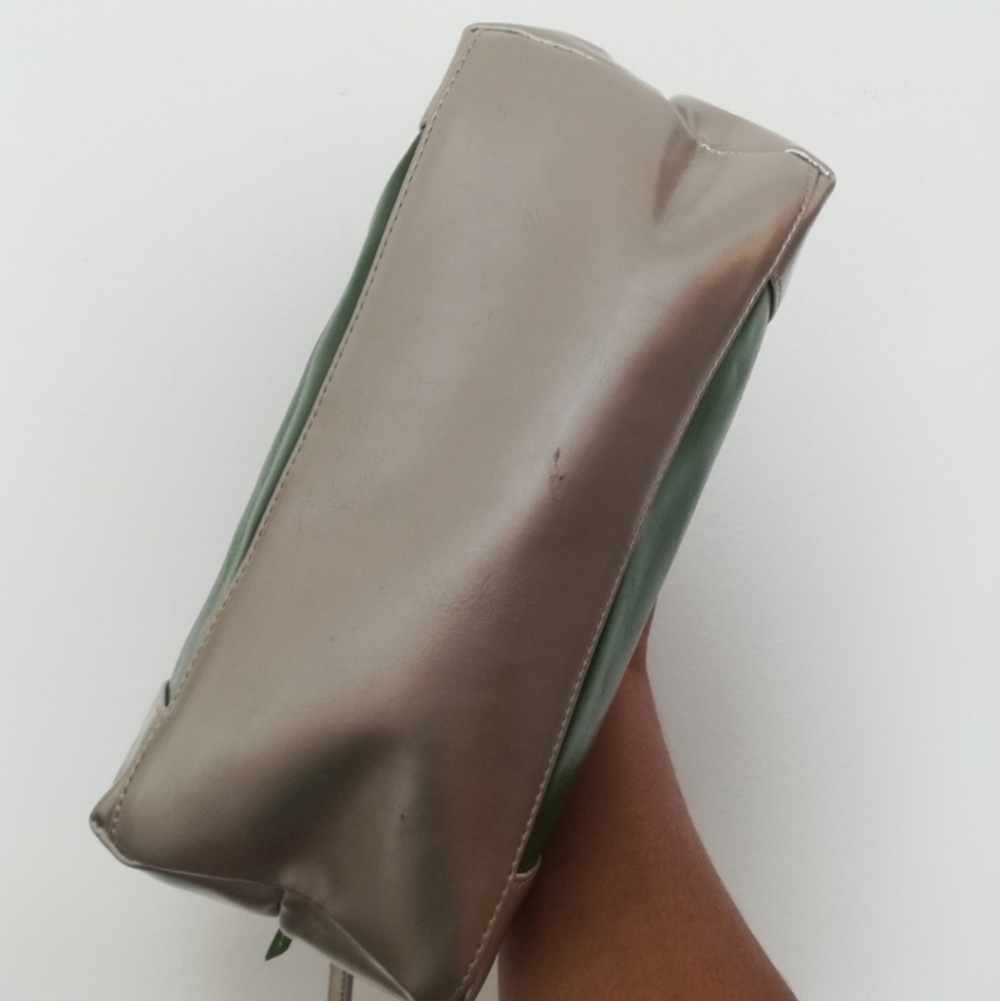 Aurielle Green Silver Gray Genuine Leather Crossbody Bag - Picture 8 of 16